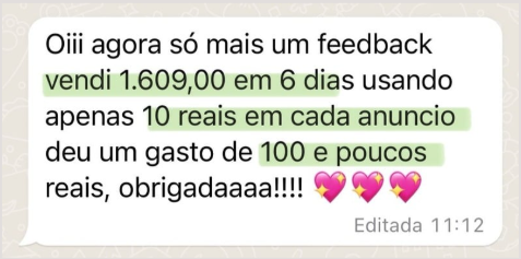 Mensagem de aluna da Liss Digital